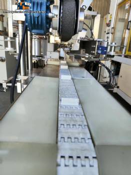 Labeling machine for dropper bottles with double printhead transparent stainless steel label